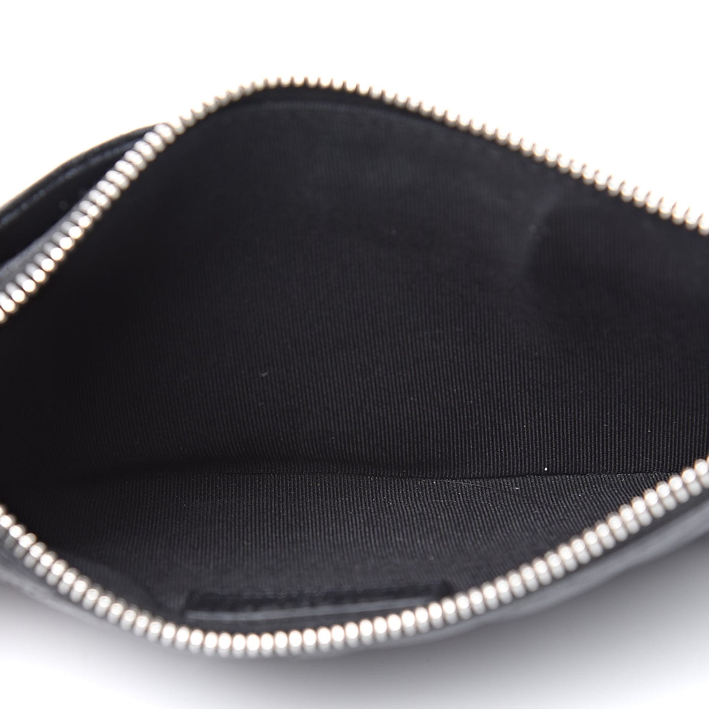 Iridescent Caviar Quilted Classic Zip Pouch Black
