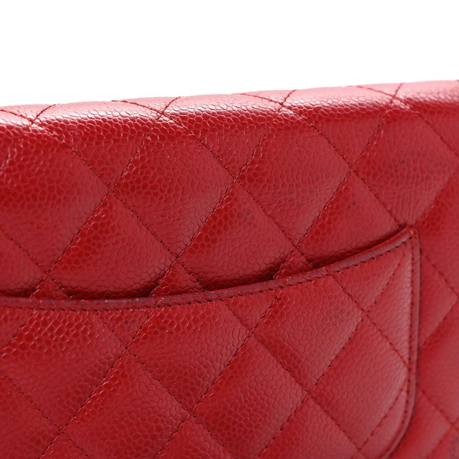 Chanel Caviar Quilted Wallet on Chain WOC Red 12 of 12