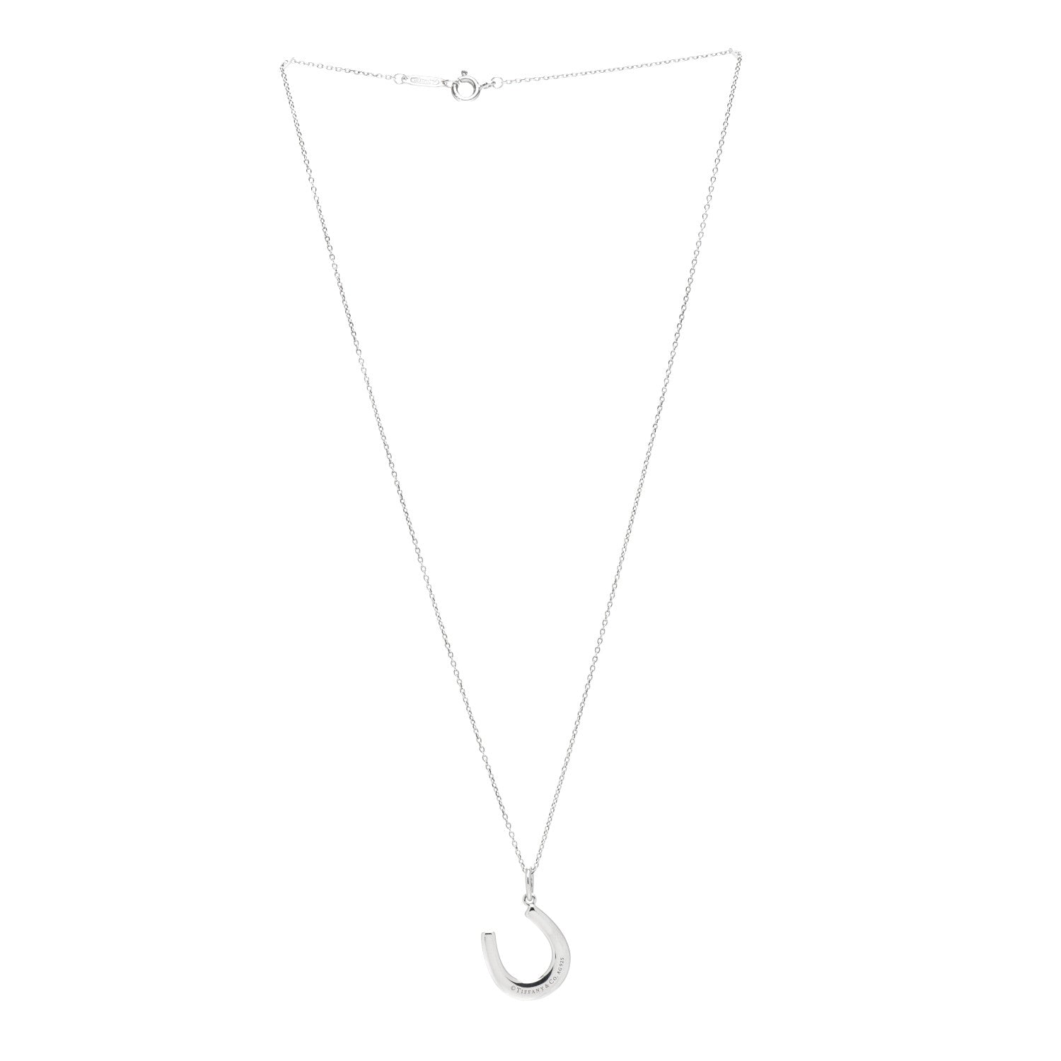 Tiffany Sterling Silver Horseshoe Pendant Necklace 3 of 4