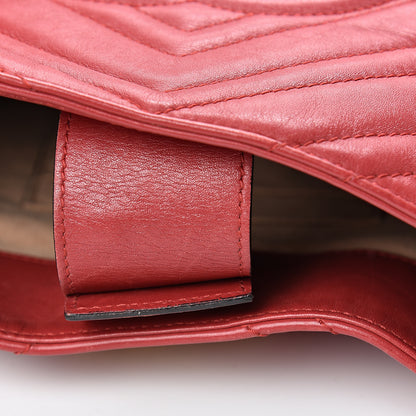 Gucci Calfskin Matelasse Medium GG Marmont Shoulder Tote Bag Hibiscus Red 16 of 16