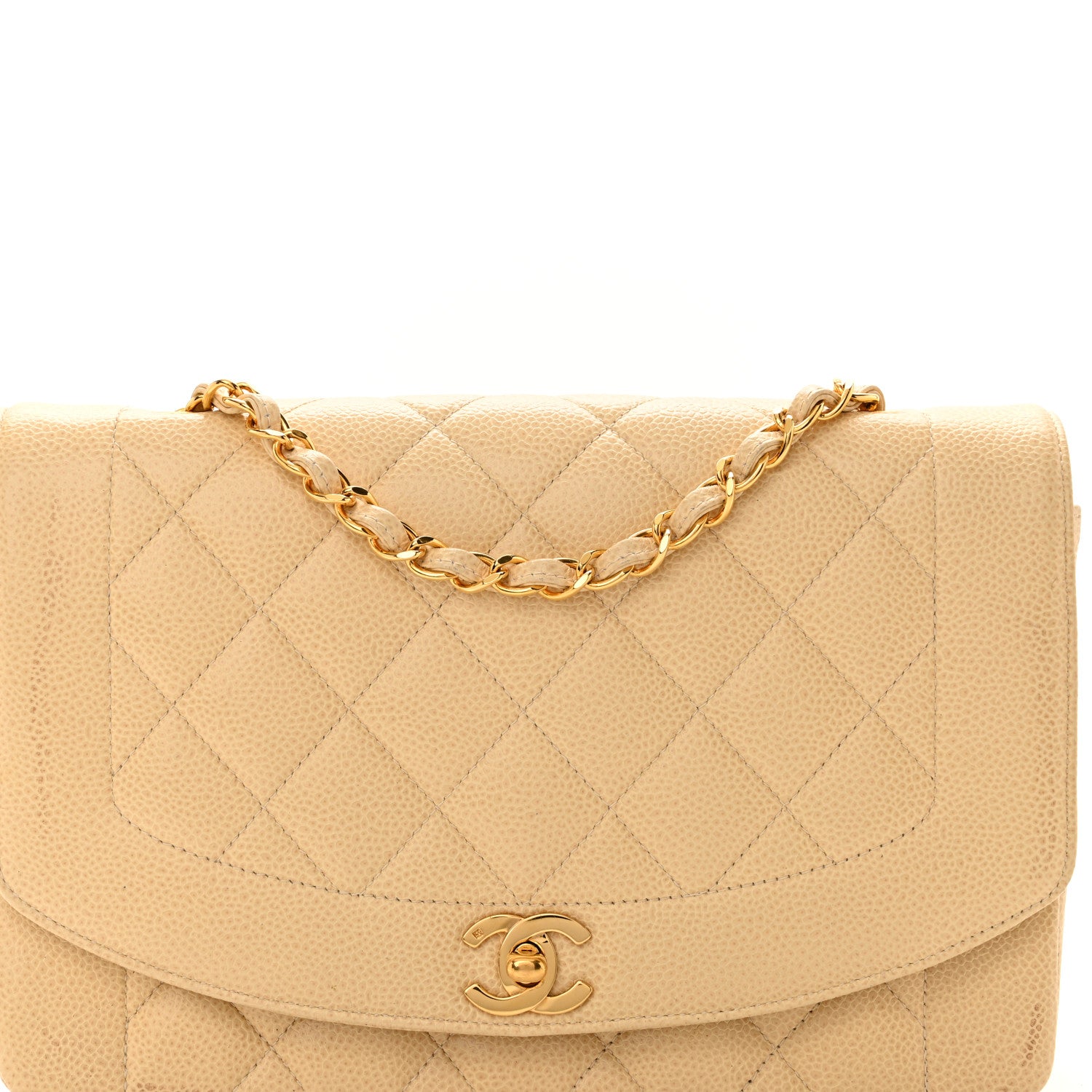 Chanel Caviar Quilted Medium Single Flap Beige 8 of 13