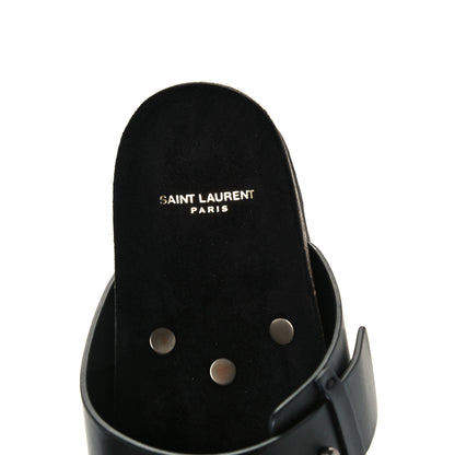 Saint Laurent Calfskin Mens Jimmy Cross Slides 44 Black 9 of 11