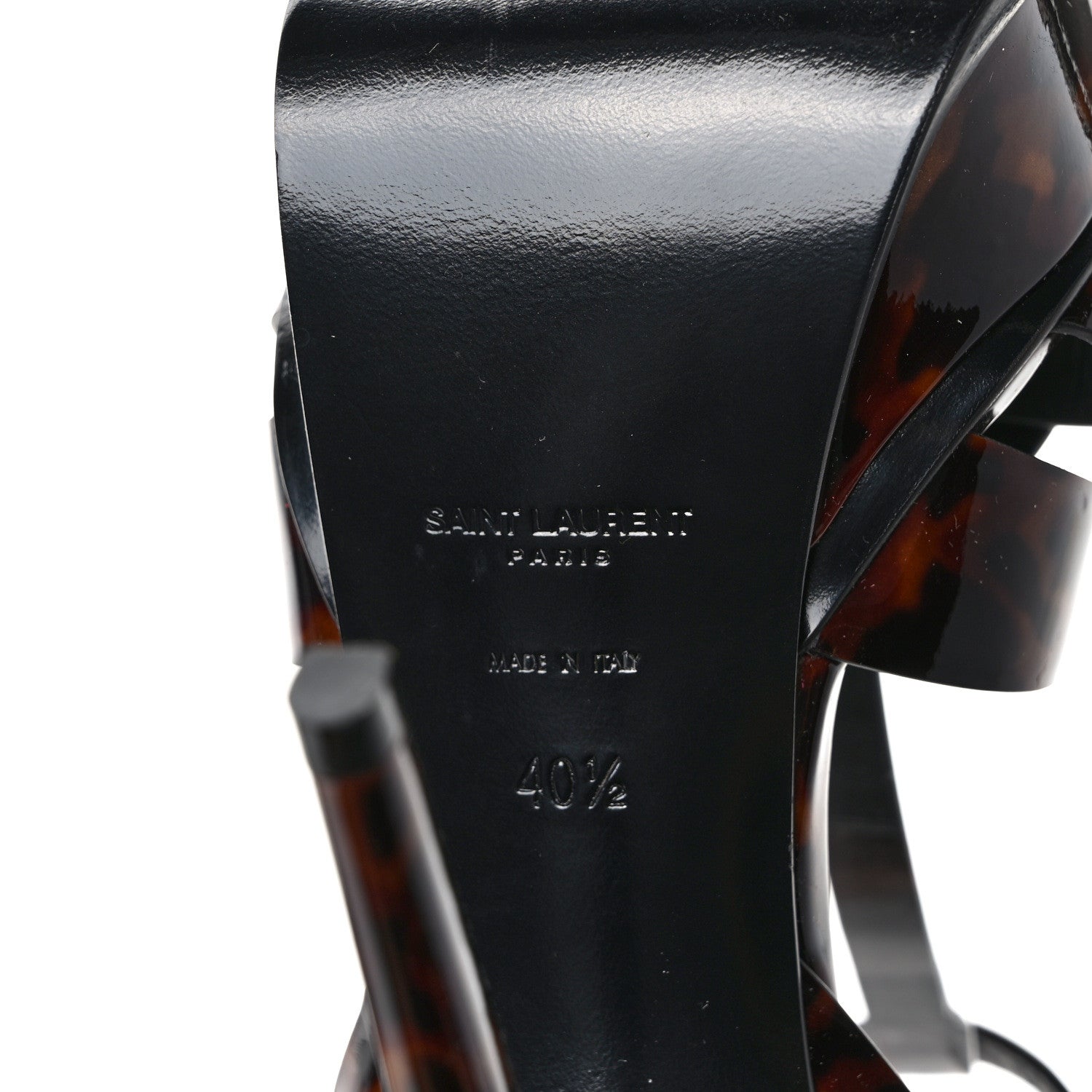 Saint Laurent Patent Tribute 105 Platform Sandals 40.5 Tortoiseshell 6 of 7