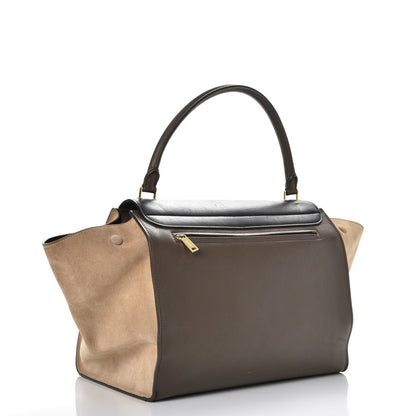 Celine Calfskin Suede Tri-color Large Trapeze Olive 3 of 22