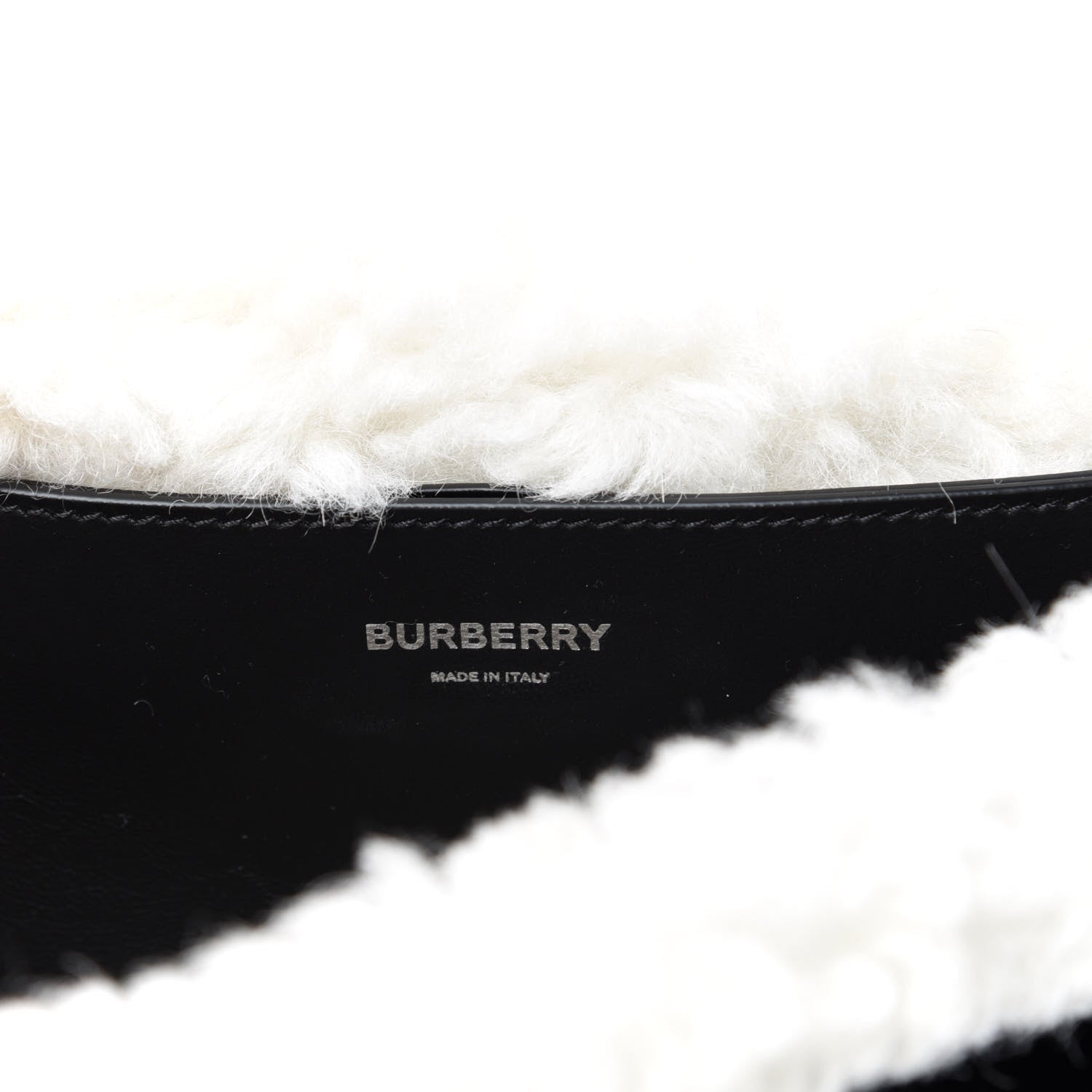 Burberry Coated Canvas Shearling Horseferry Print Small Lola Bag Black 6 of 8