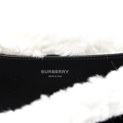 Burberry Coated Canvas Shearling Horseferry Print Small Lola Bag Black 6 of 8