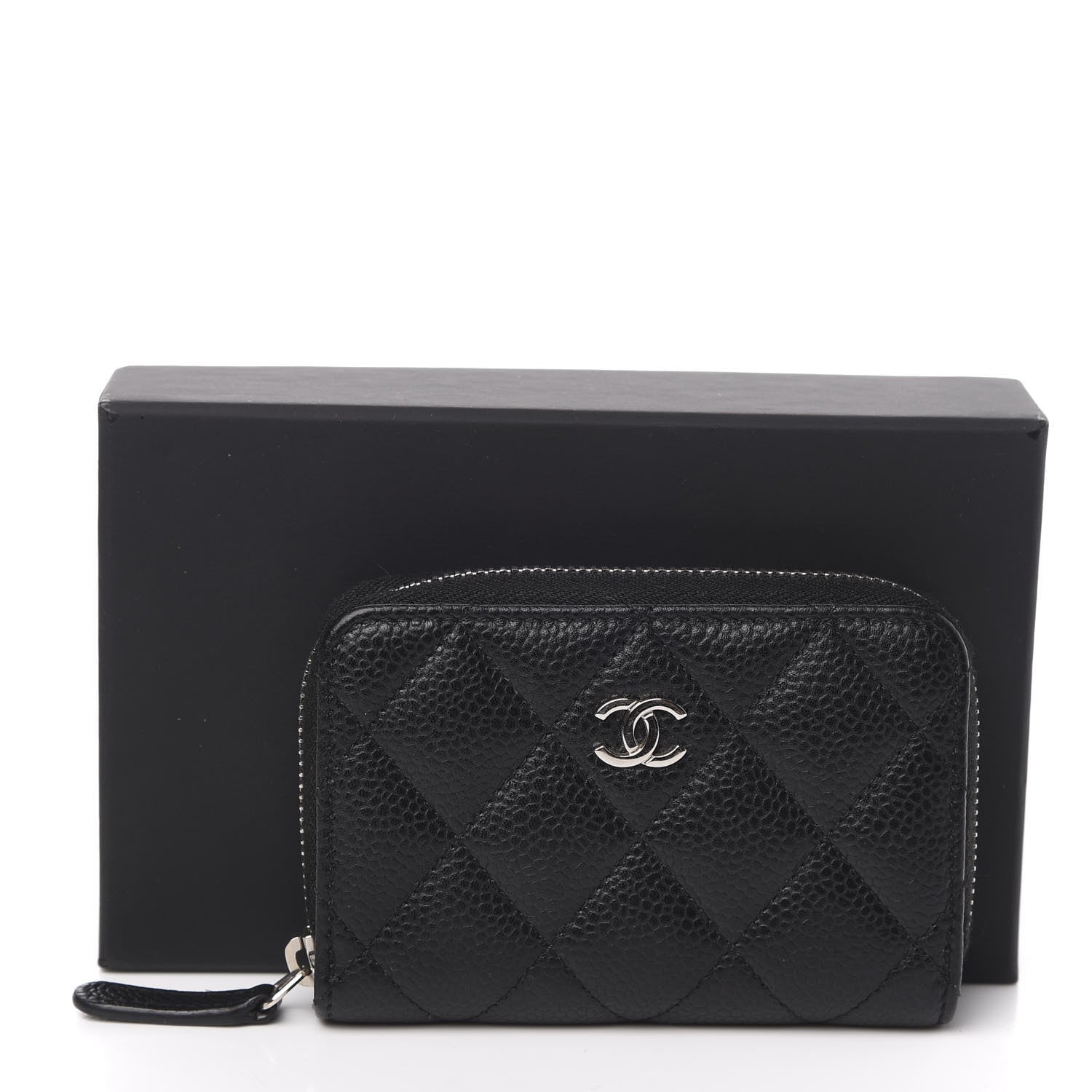 Chanel Caviar Quilted Zip Coin Purse Black 8 of 8