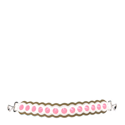 Fendi Vitello Dolce Scalloped Spike Studded Mini Strap You White Camaleonte Coral Pink 1 of 3