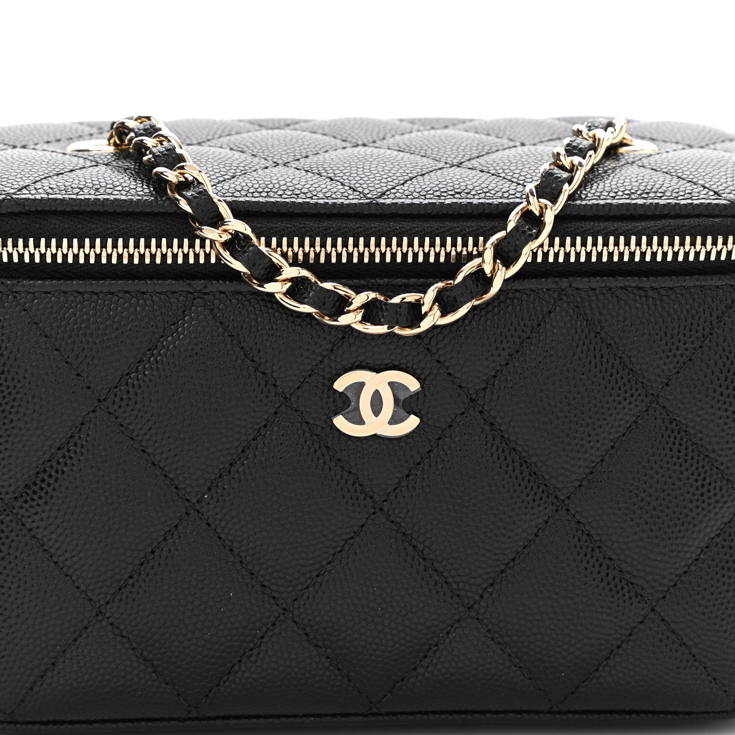 Chanel Caviar Quilted Small Vanity Case With Chain Black 8 of 11