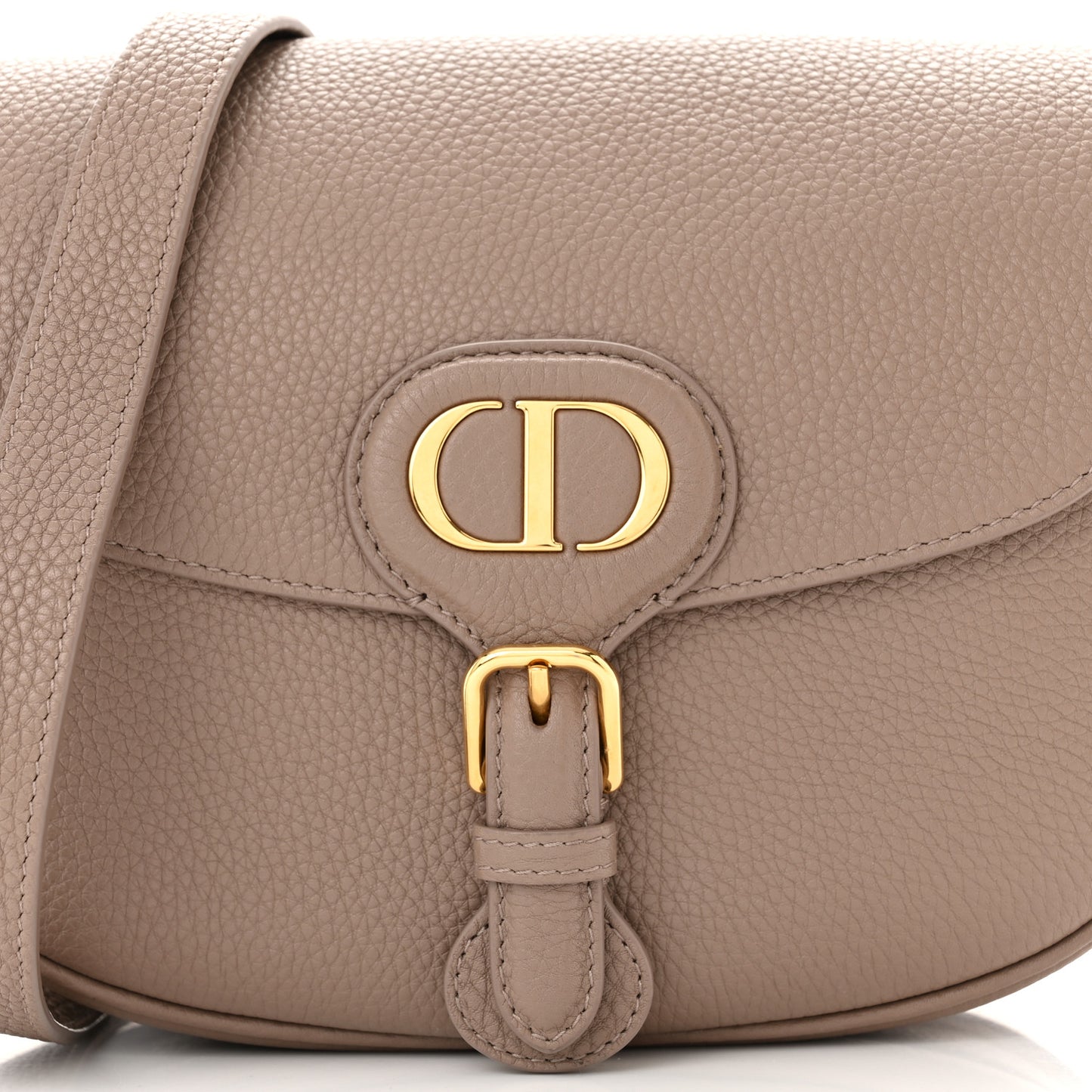 Grained Calfskin Medium Bobby Flap Warm Taupe