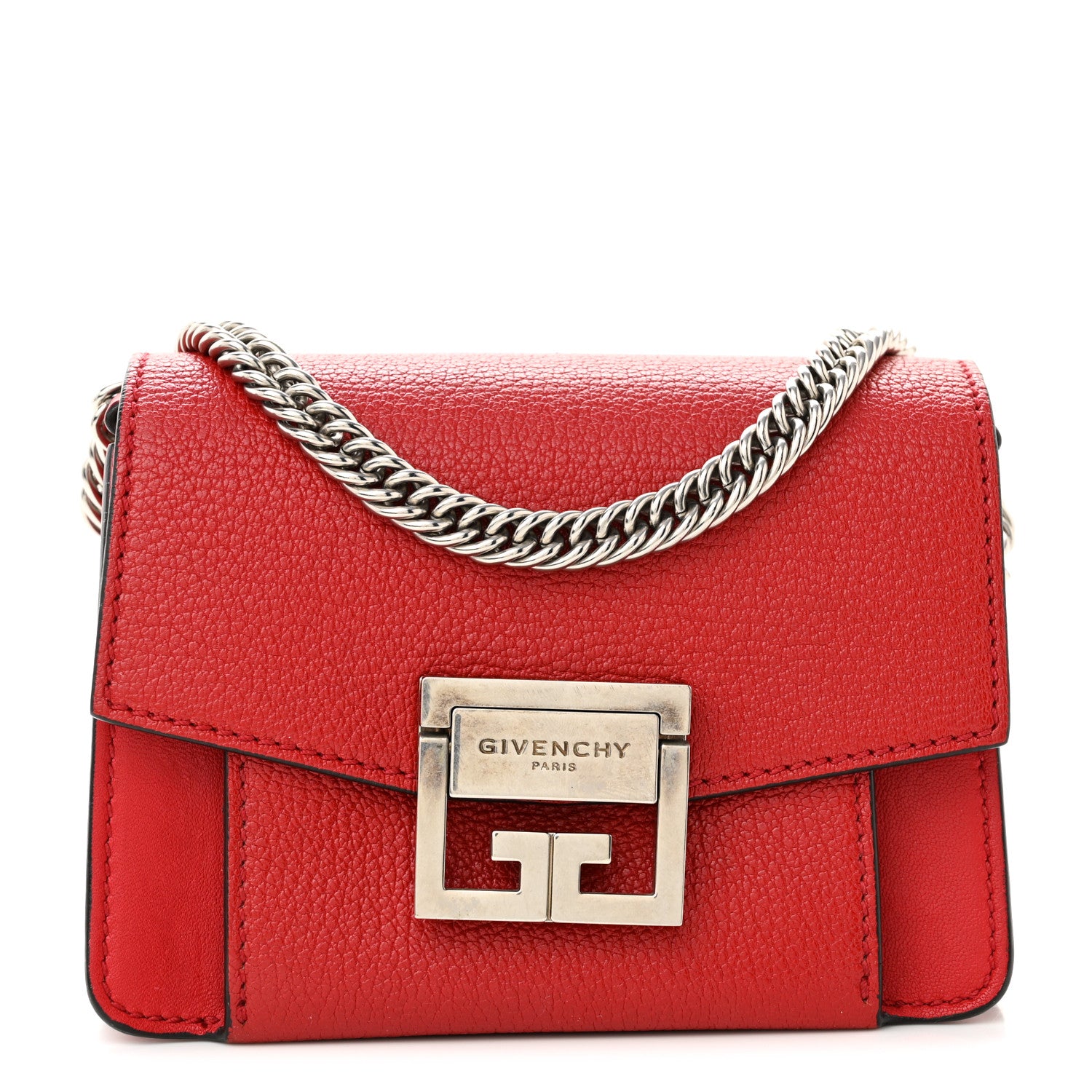 Givenchy Goatskin Mini GV3 Shoulder Bag Bright Red 1 of 8