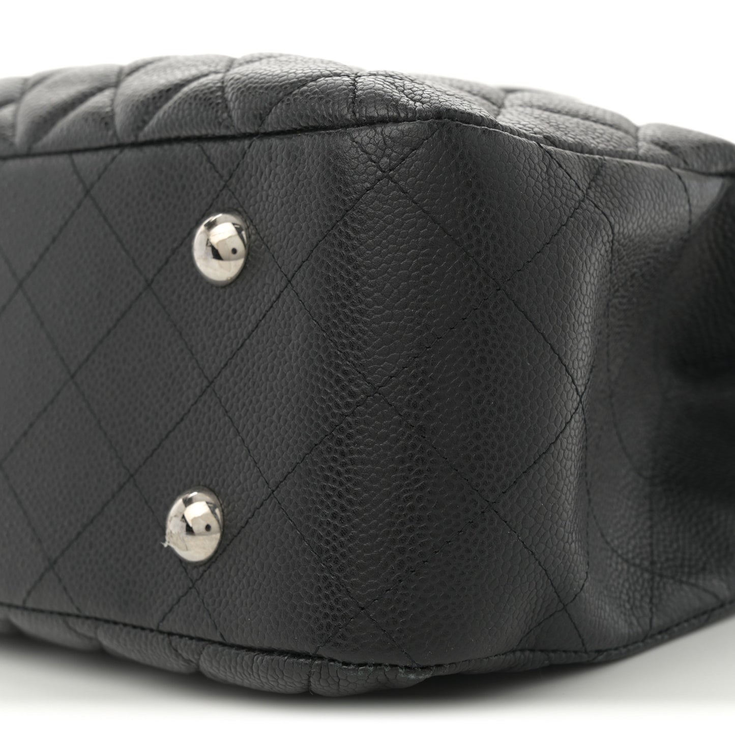 Caviar Quilted Flap Tote Black
