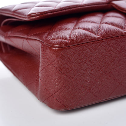 Chanel Iridescent Caviar Quilted Medium Double Flap Burgundy 5 of 10