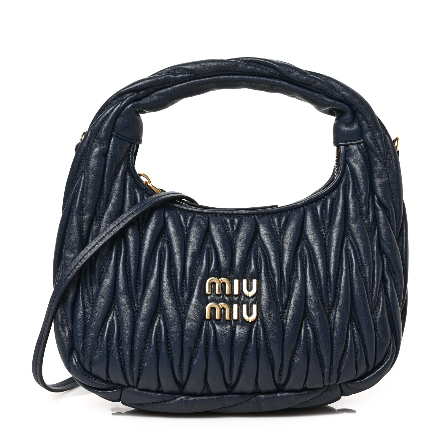 Miu Miu Nappa Matelasse Small Wander Hobo Baltico 1 of 8