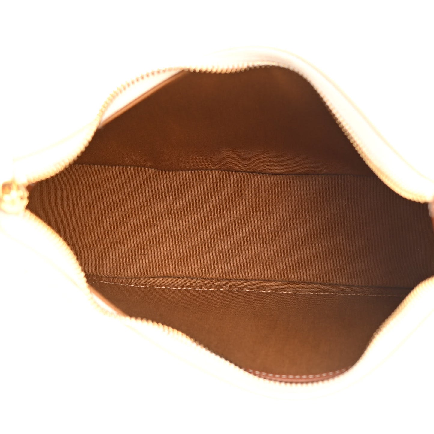 Canvas Calfskin Ava Triomphe Shoulder Bag White