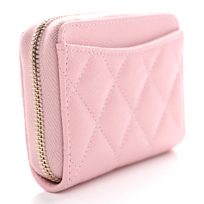 Chanel Caviar Quilted Zip Coin Purse Light Pink 3 of 7