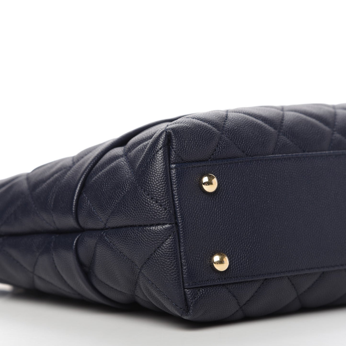 Caviar Quilted Rolled Up Tote Navy