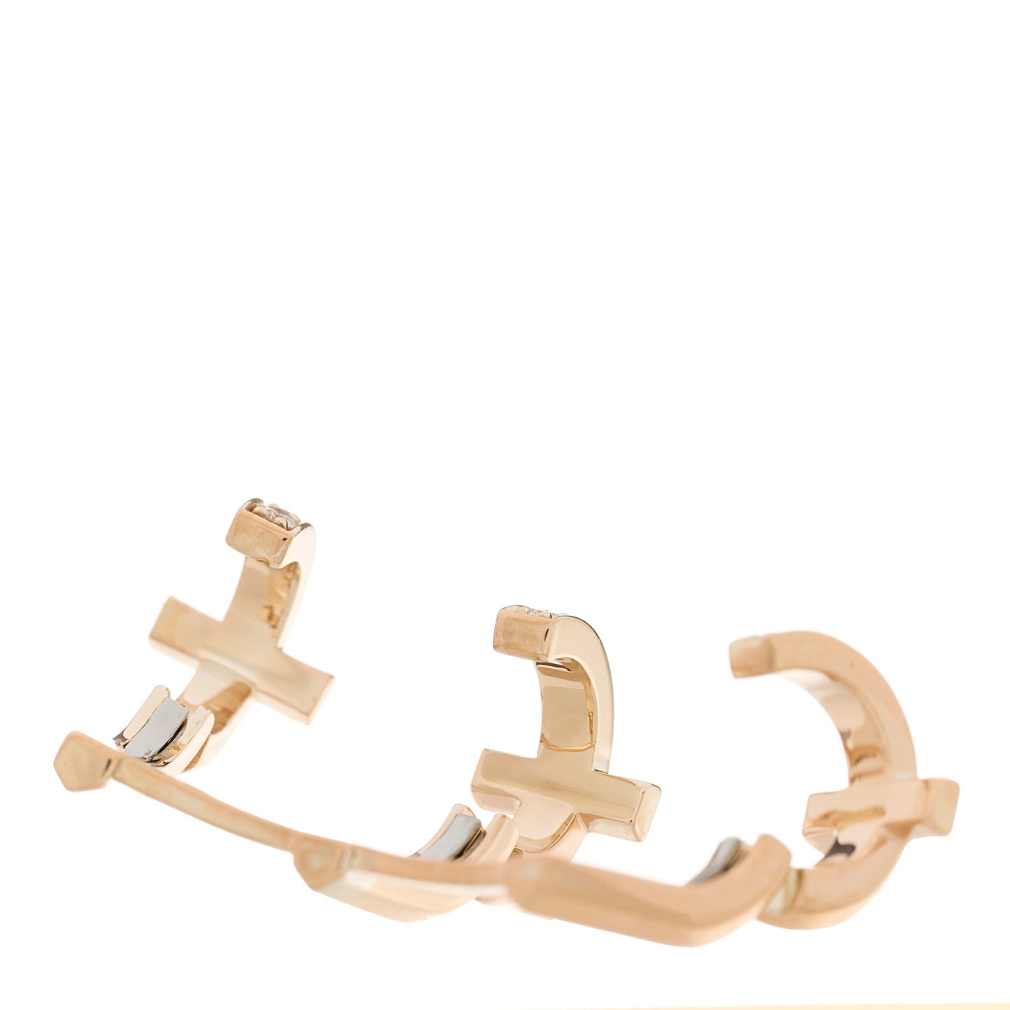 18K Rose Gold Diamond T T1 Ear Cuff Earring
