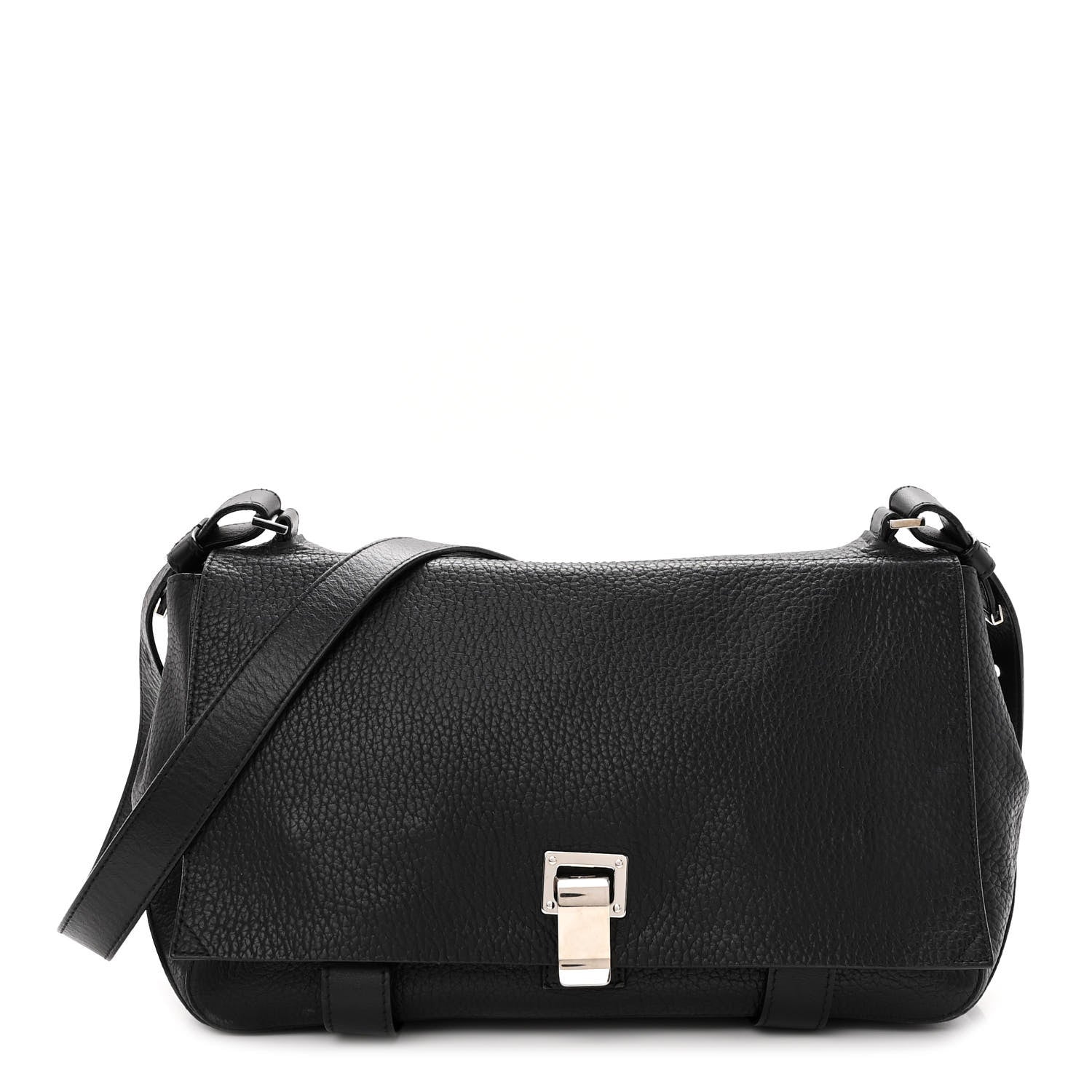 Proenza Schouler Pebbled Calfskin Double Sided PS Courier Bag Black 1 of 12