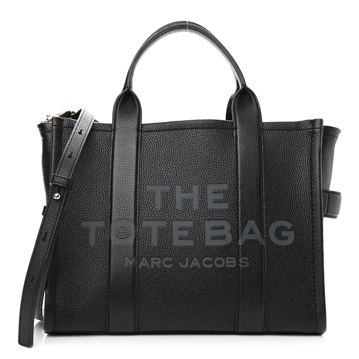 Marc Jacobs Grained Calfskin Medium The Tote Bag Black 1 of 9
