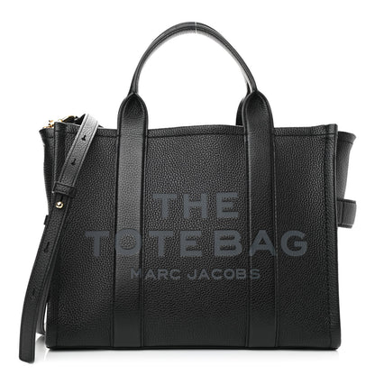 Marc Jacobs Grained Calfskin Medium The Tote Bag Black 1 of 9