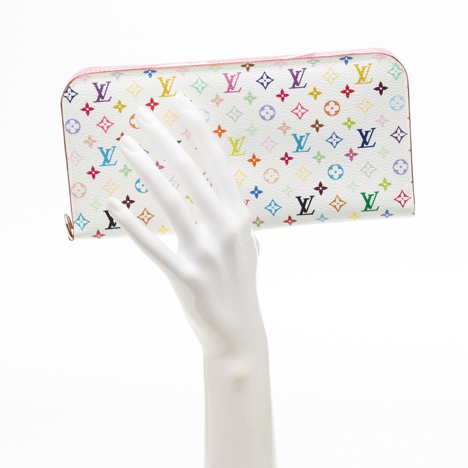 Louis Vuitton Monogram Multicolor Insolite Wallet White Litchi 2 of 7