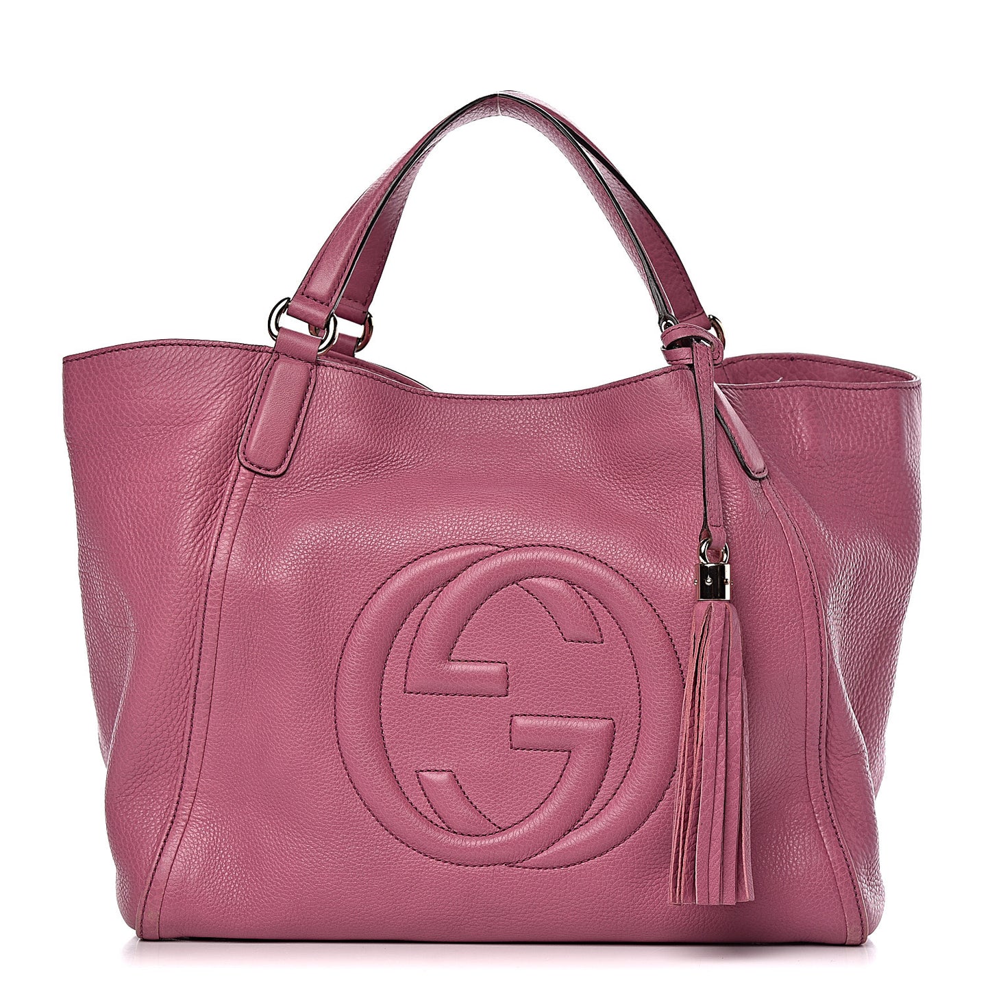 Pebbled Calfskin Medium Soho Shoulder Bag Fresia Rose