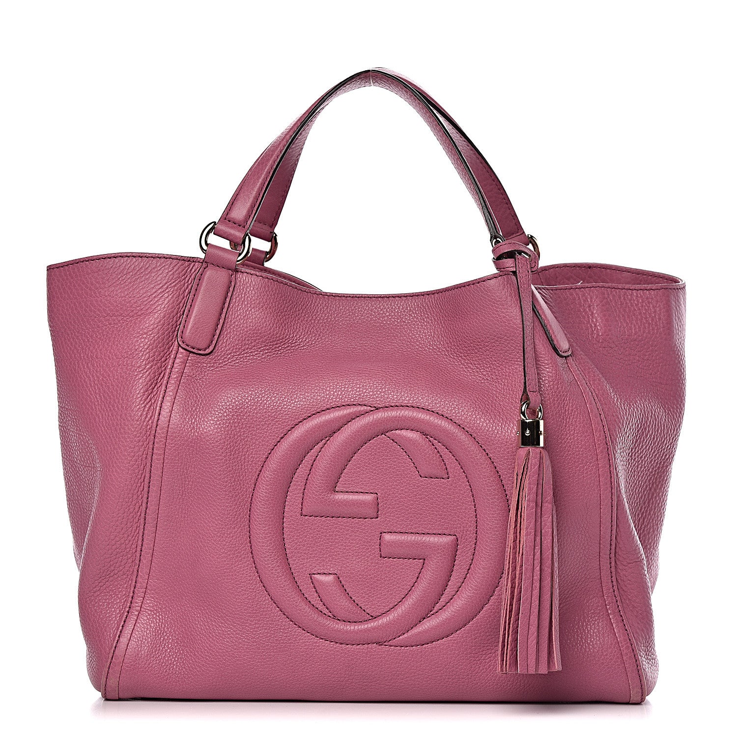 Gucci Pebbled Calfskin Medium Soho Shoulder Bag Fresia Rose 1 of 12