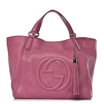 Gucci Pebbled Calfskin Medium Soho Shoulder Bag Fresia Rose 1 of 12