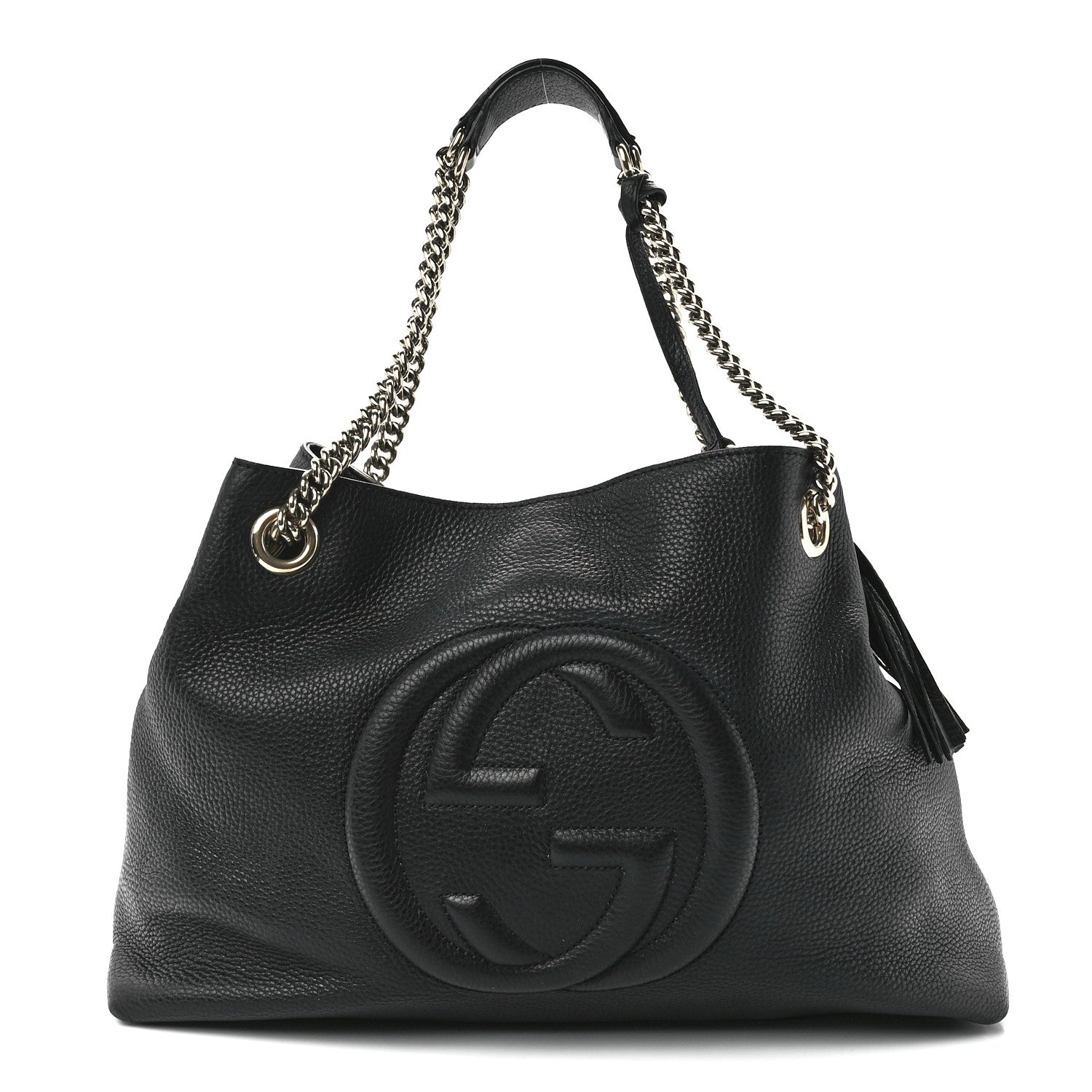 Gucci Pebbled Calfskin Medium Soho Chain Shoulder Bag Black 1 of 12