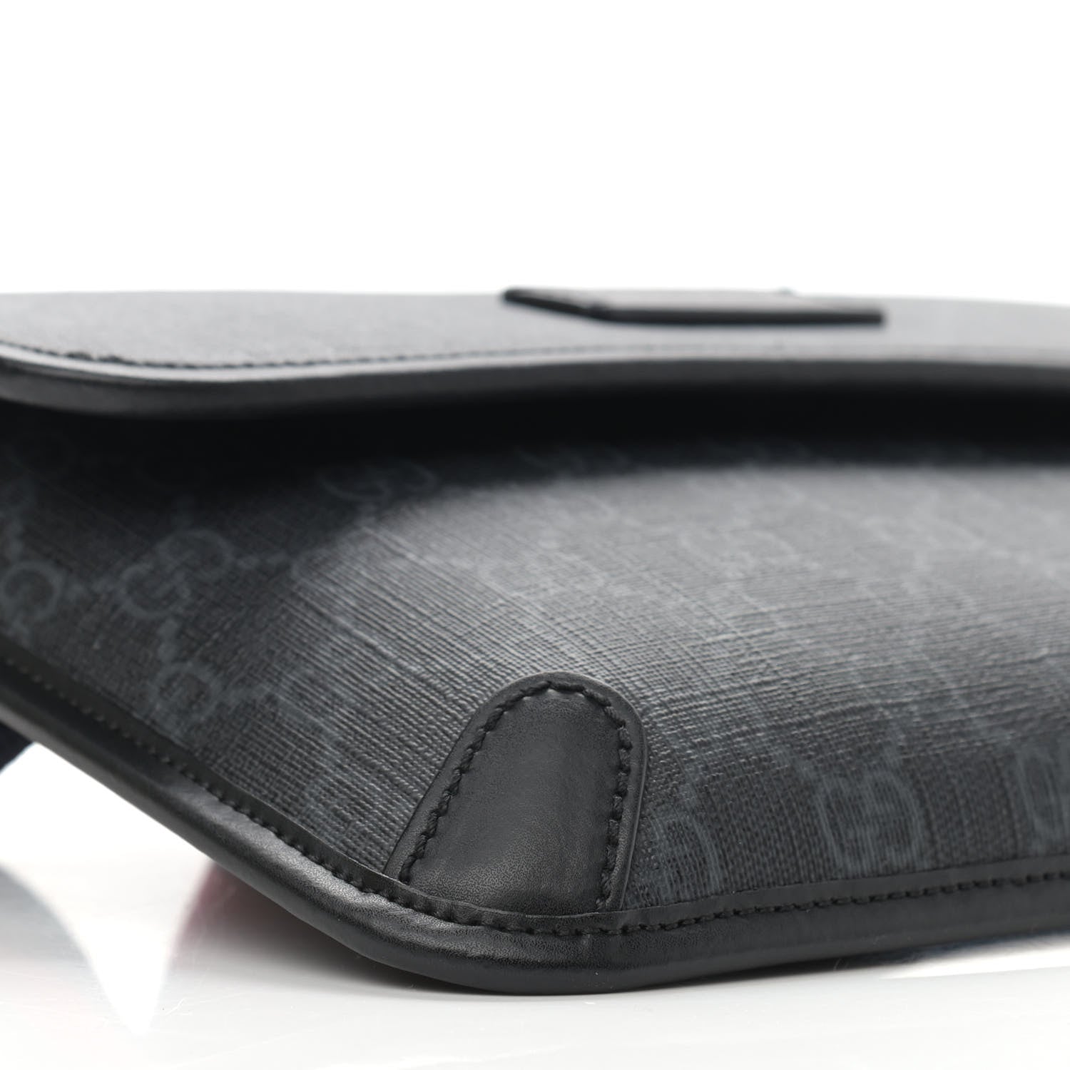 Gucci GG Supreme Monogram Web Slim Belt Bag Black Grey 9 of 12