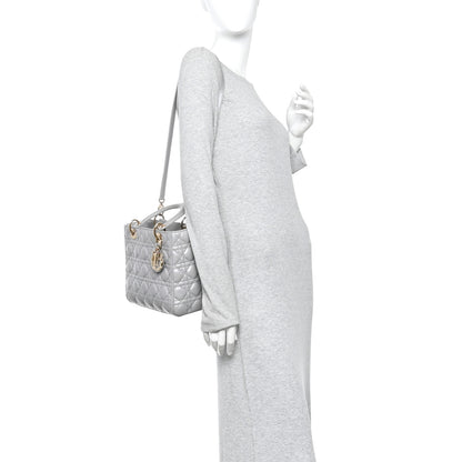 Christian Dior Lambskin Cannage Medium Lady Dior Grey 2 of 10