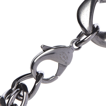 Chanel Crystal CC Chain Link Choker Necklace Dark Silver 5 of 6