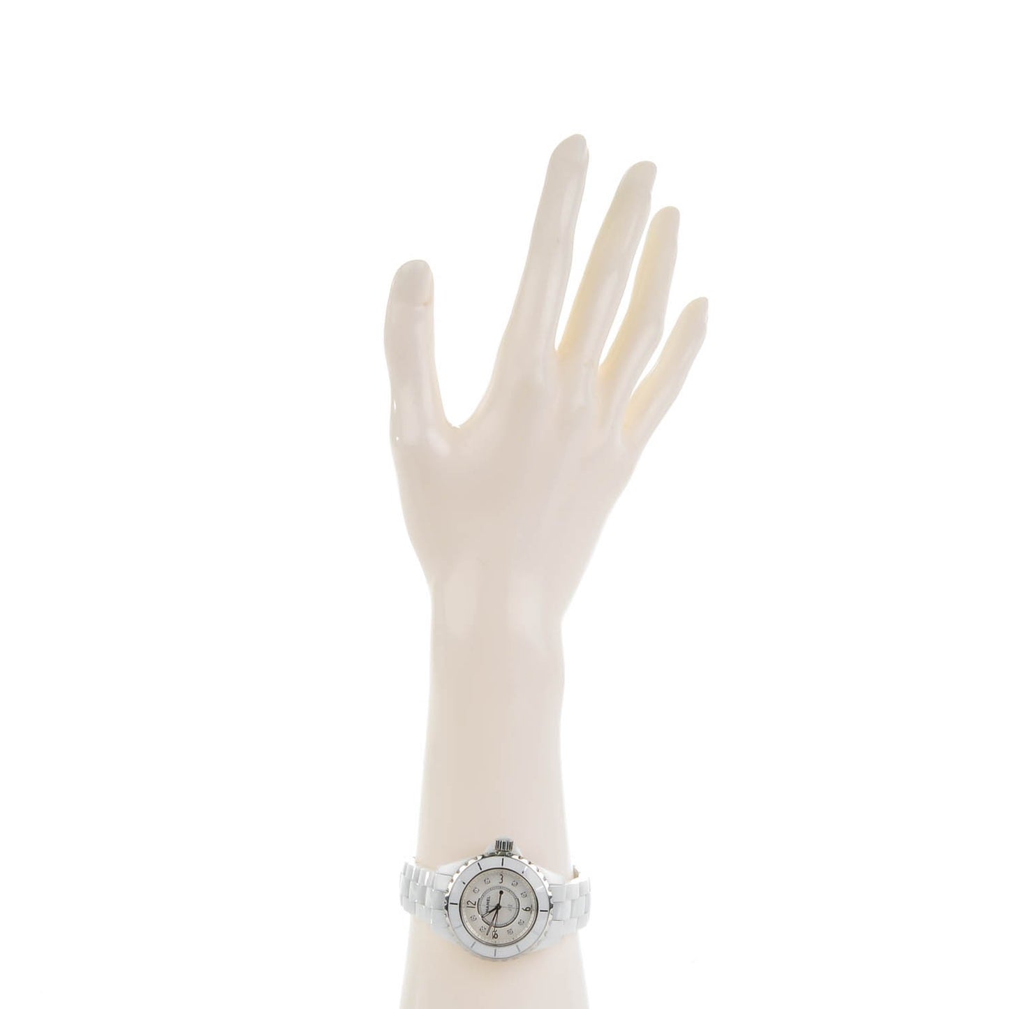 Stainless Steel Ceramic Diamond 33mm J12 Quartz Watch White