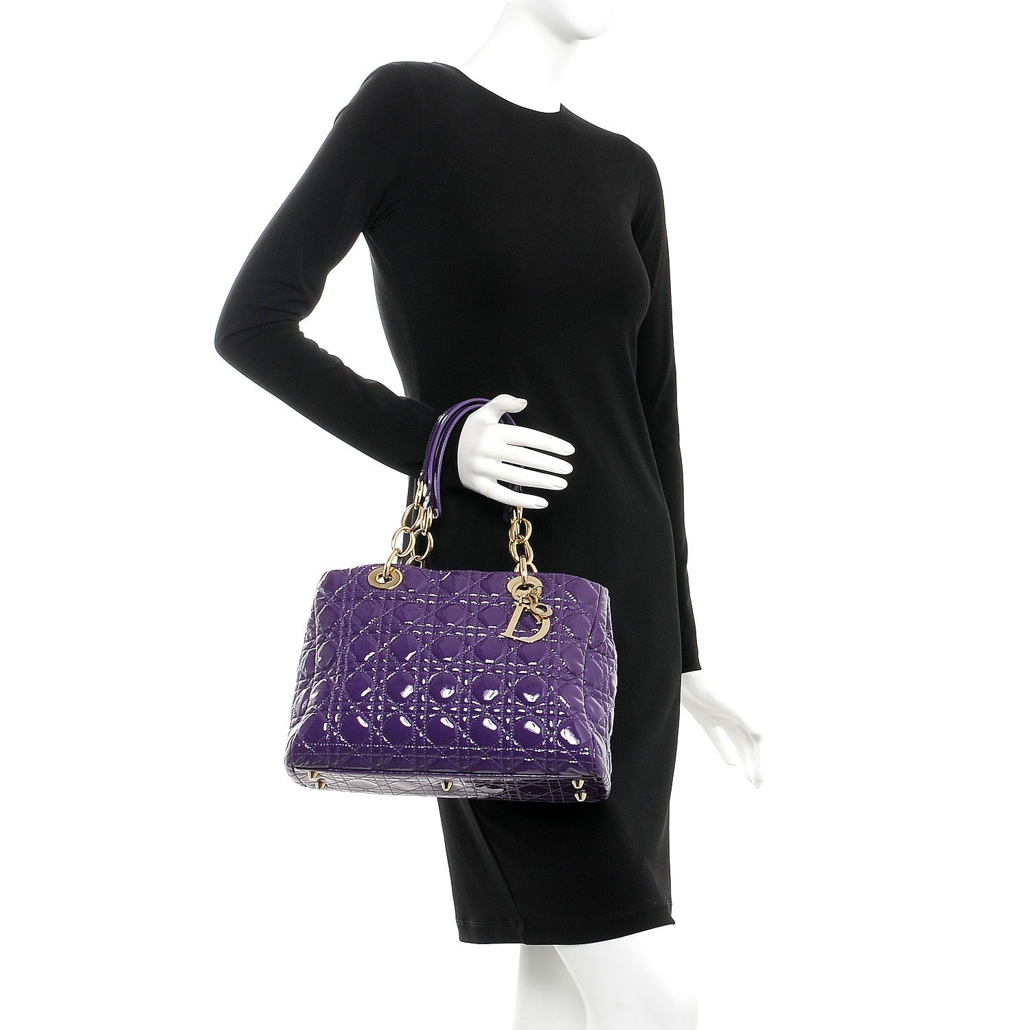Christian Dior Patent Cannage Small Dior Soft Shopping Tote Violet 2 of 8