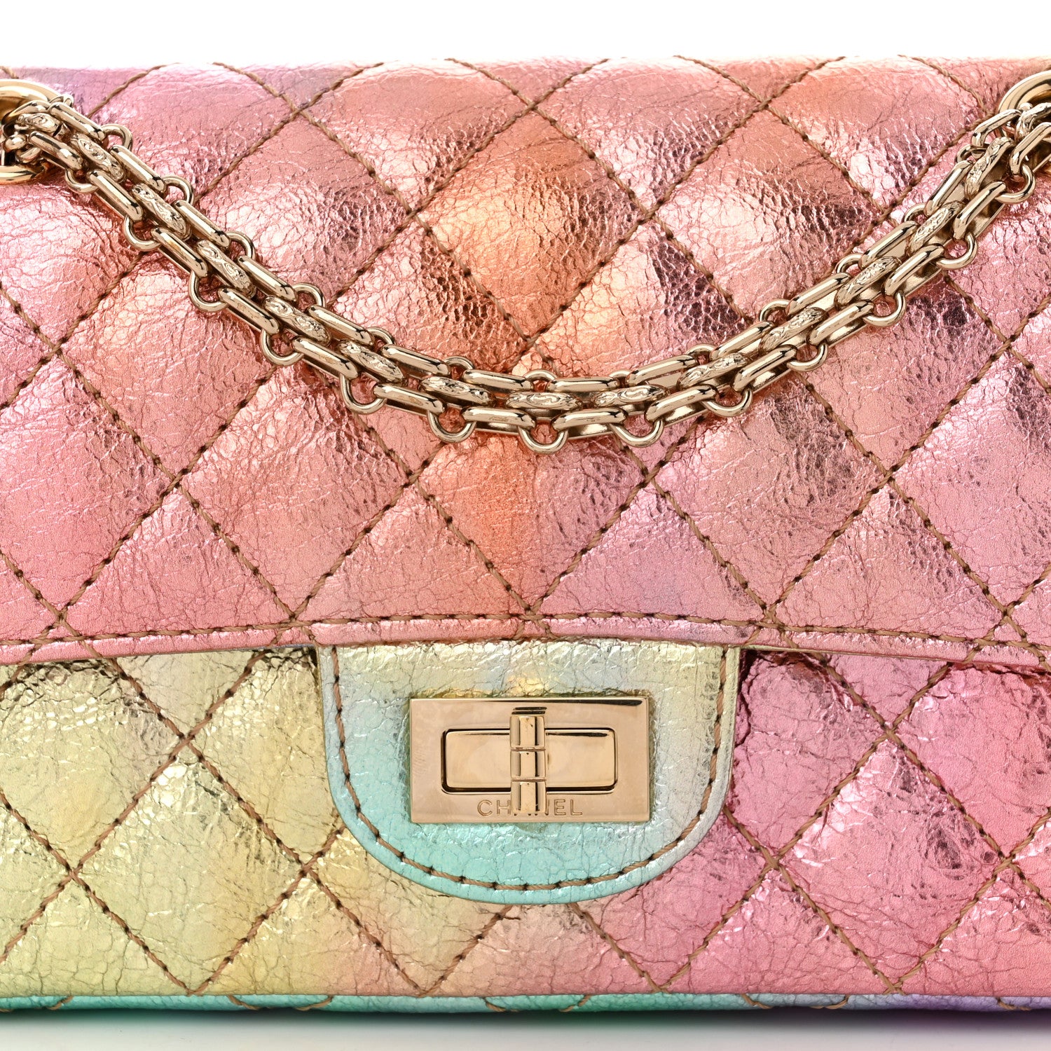 Chanel Metallic Goatskin Quilted Mini 2.55 Reissue Flap Multicolor 8 of 11