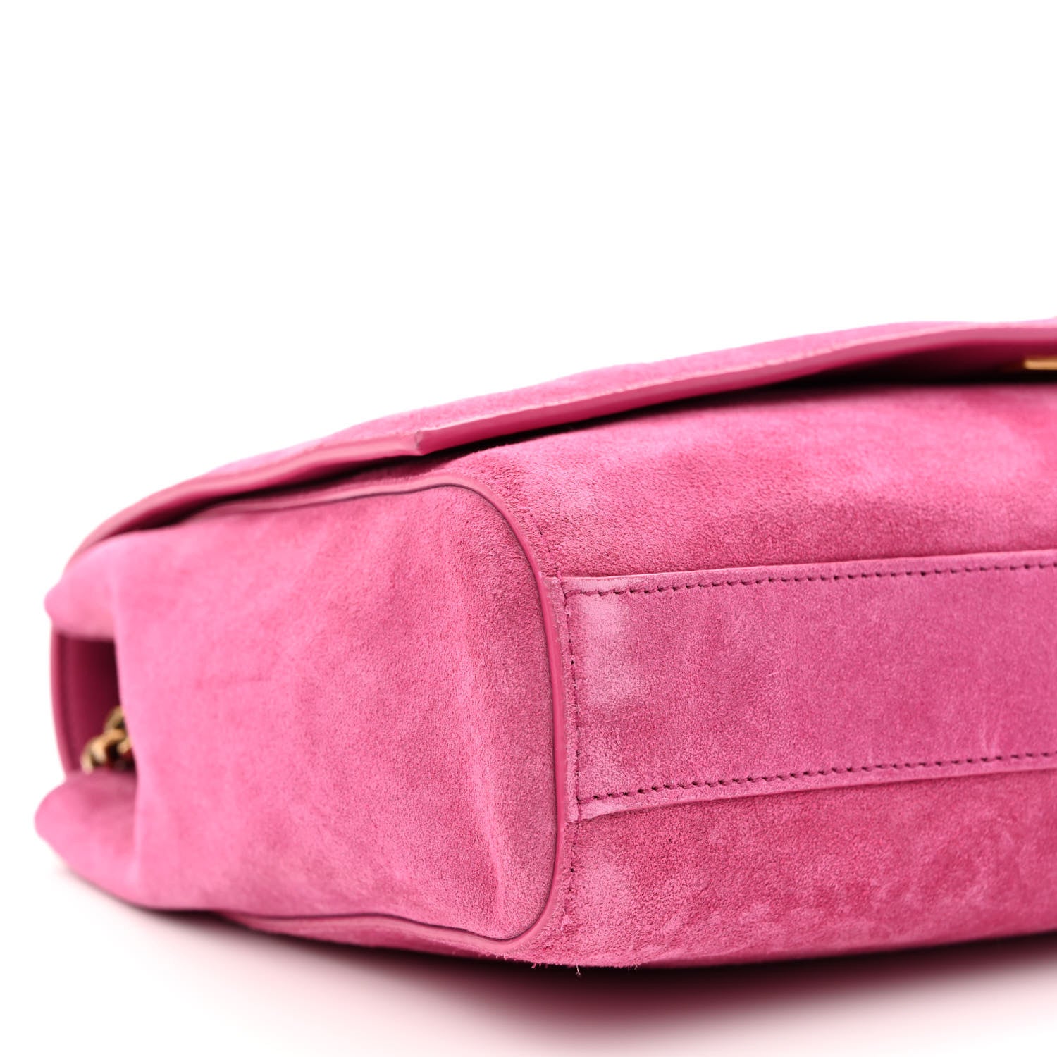 Saint Laurent Smooth Calfskin Suede Medium Reversible Monogram Kate Satchel Rose Rubis 18 of 20