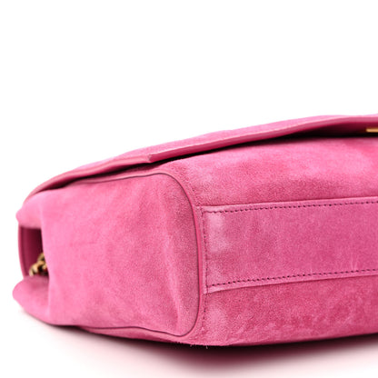 Saint Laurent Smooth Calfskin Suede Medium Reversible Monogram Kate Satchel Rose Rubis 18 of 20