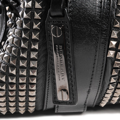 Burberry Prorsum Calfskin Studded Knight Satchel Black 9 of 9