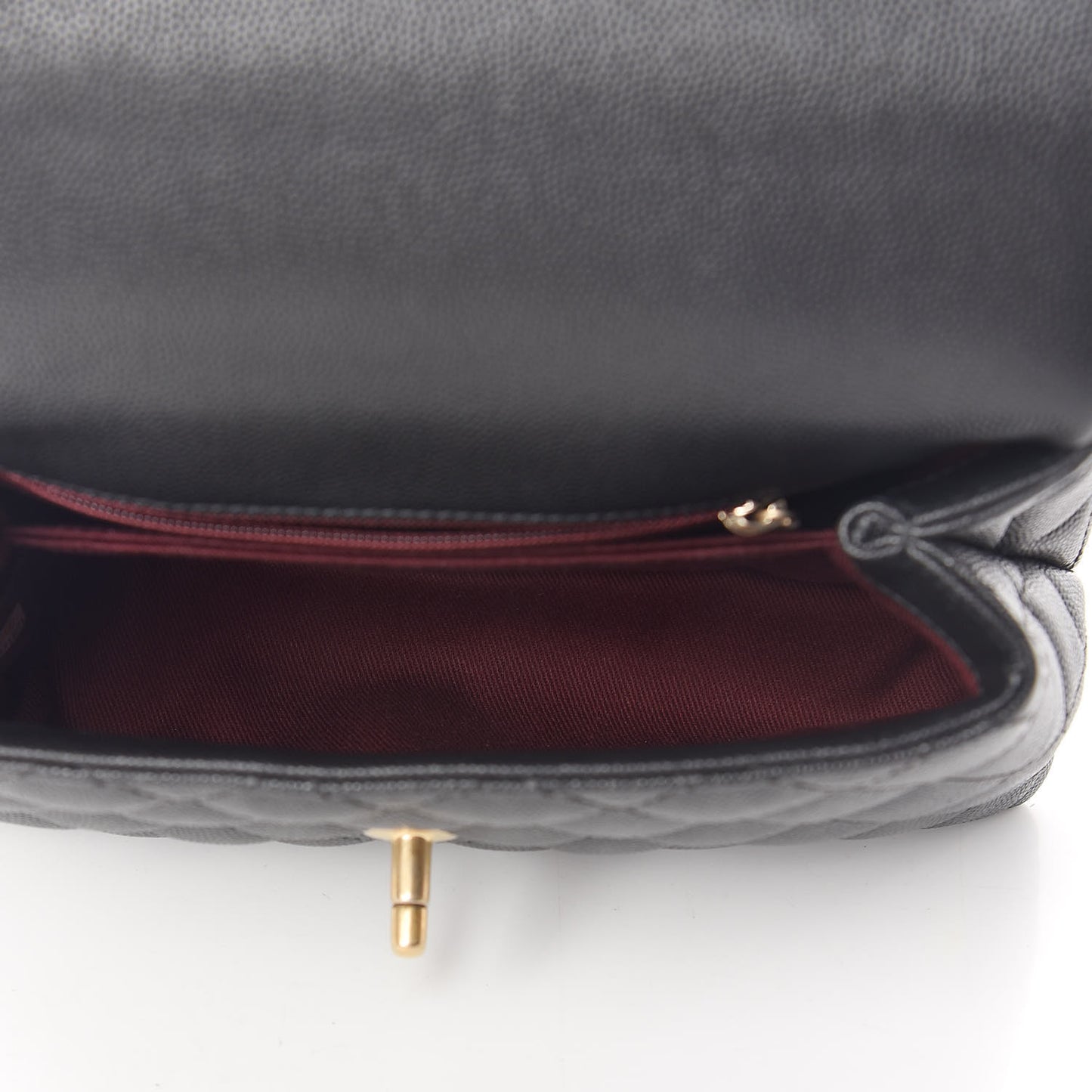 Caviar Quilted Mini Coco Handle Flap Black