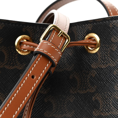 Celine Triomphe Canvas Calfskin Micro Sailor Bag Tan 8 of 11
