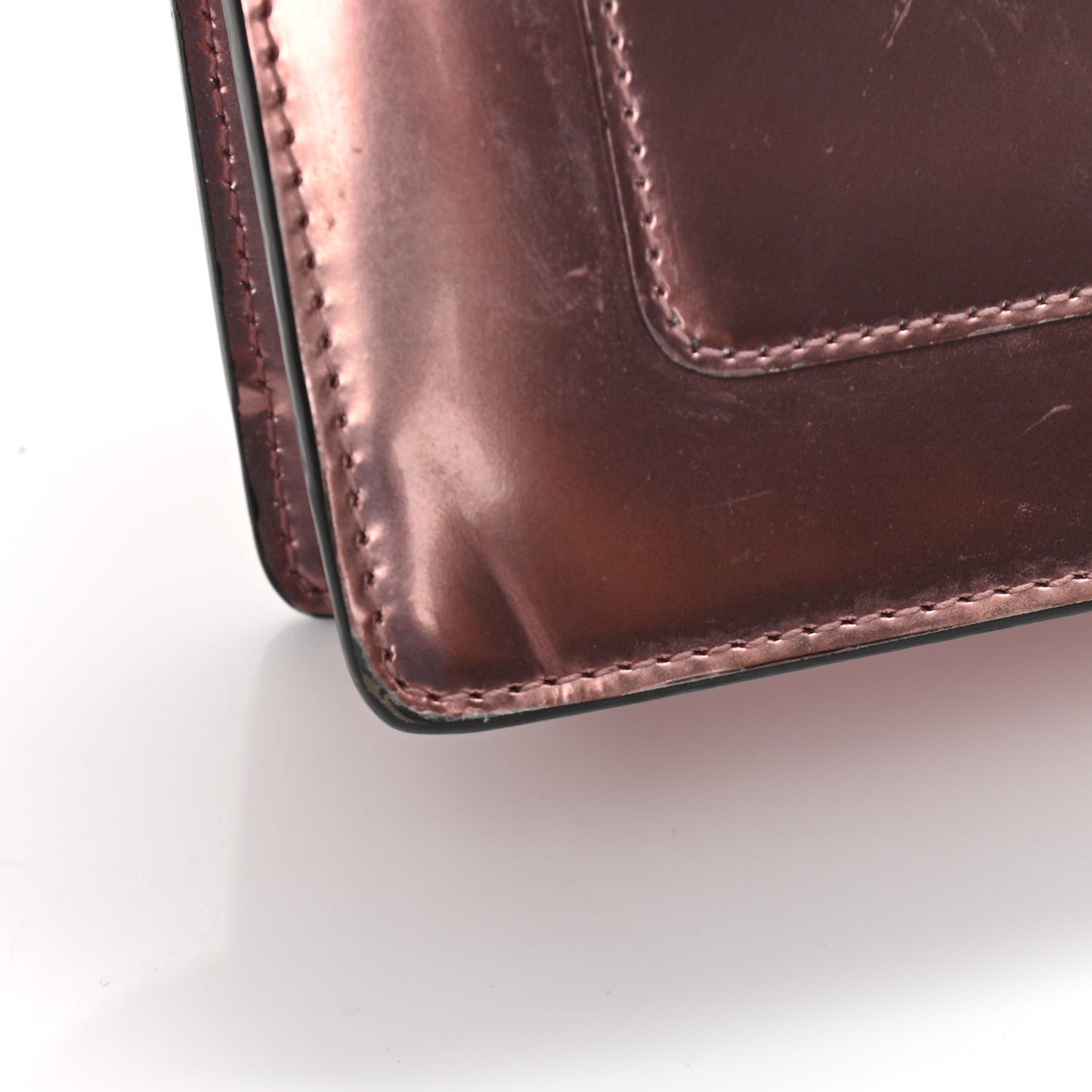 Metallic Serpenti Forever Chain Wallet Rose Quartz