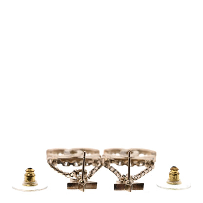 Chanel Crystal Star Drop CC Earrings Gold 3 of 5