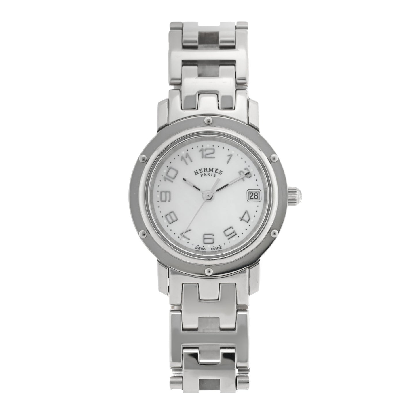 Stainless Steel 24mm Clipper Quartz Watch White