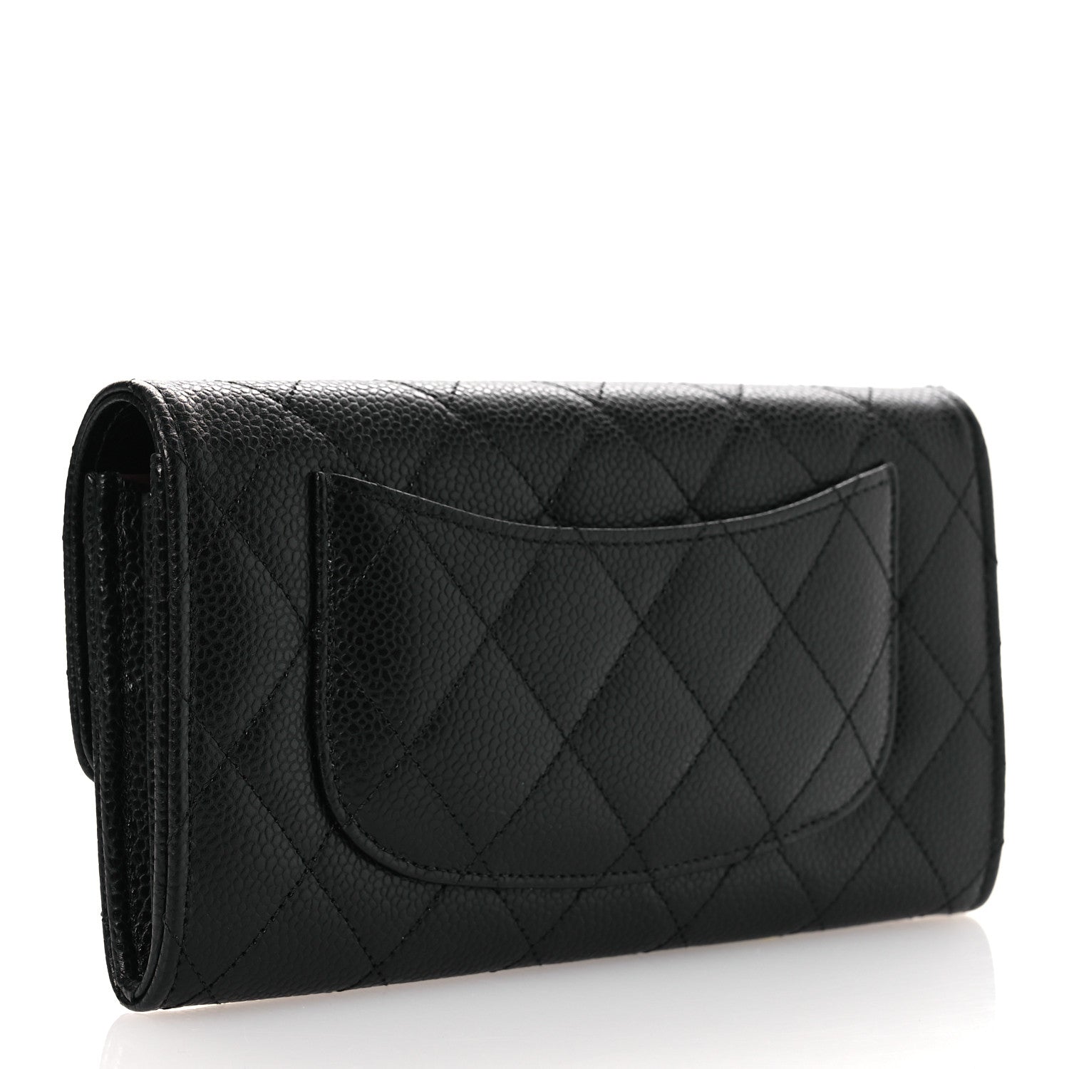 Chanel Caviar Quilted Large Gusset Flap Wallet Black 3 of 11