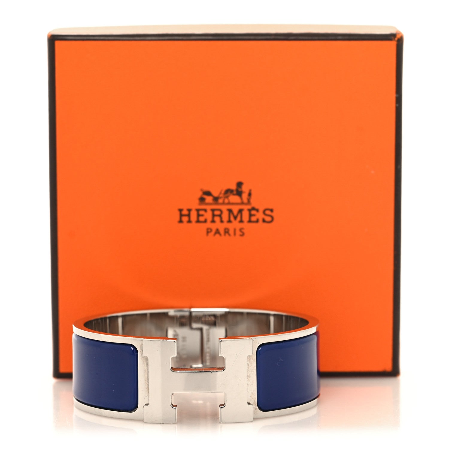 Hermes Enamel Wide Clic Clac H Bracelet PM Bleu Indigo 5 of 5