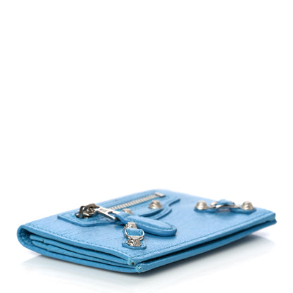 Balenciaga Agneau Giant 12 Silver Hardware Card Case Bleu Azur 3 of 10