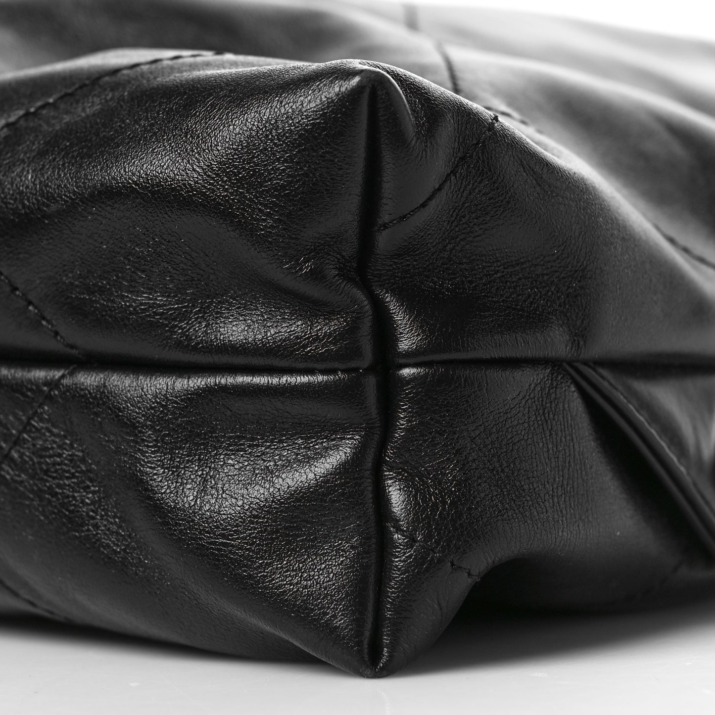 Shiny Calfskin Quilted Chanel 22 Backpack Black
