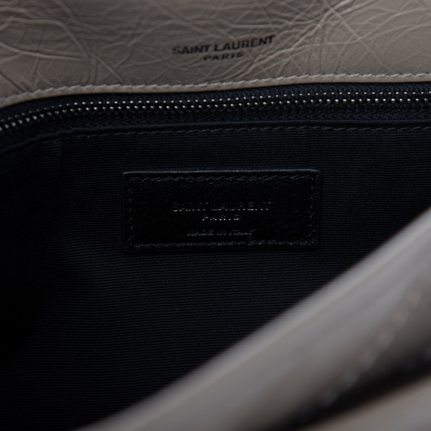 Saint Laurent Crinkled Calfskin Matelasse Monogram Medium Niki Chain Satchel Light Taupe 9 of 10