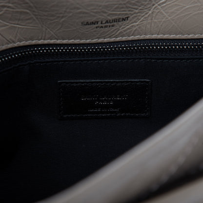 Saint Laurent Crinkled Calfskin Matelasse Monogram Medium Niki Chain Satchel Light Taupe 9 of 10